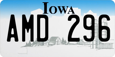 IA license plate AMD296