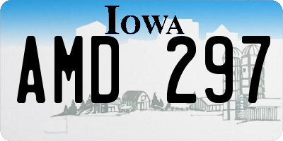 IA license plate AMD297