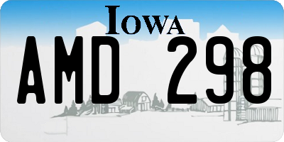 IA license plate AMD298