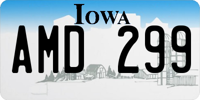 IA license plate AMD299