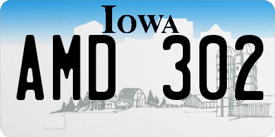 IA license plate AMD302