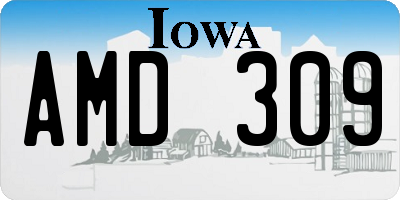 IA license plate AMD309