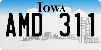 IA license plate AMD311