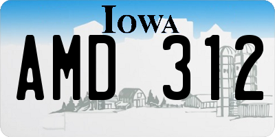 IA license plate AMD312