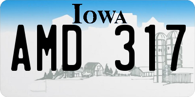 IA license plate AMD317