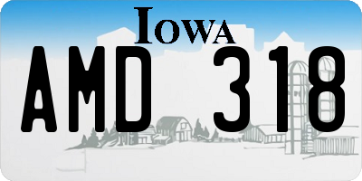IA license plate AMD318
