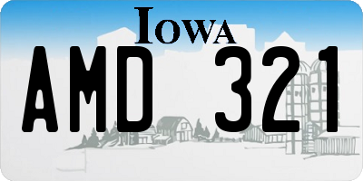 IA license plate AMD321