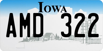 IA license plate AMD322