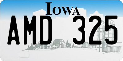 IA license plate AMD325