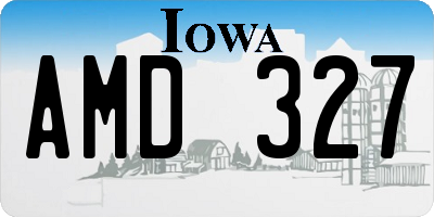 IA license plate AMD327