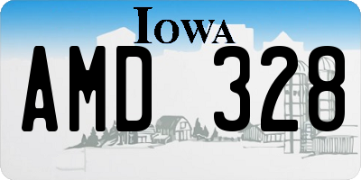 IA license plate AMD328