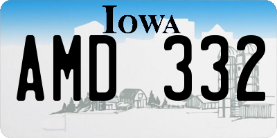 IA license plate AMD332