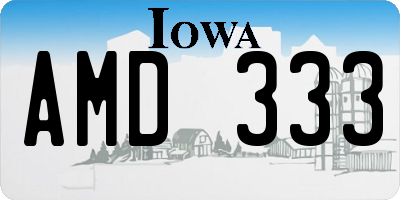 IA license plate AMD333