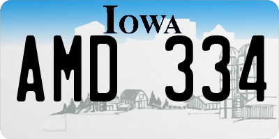 IA license plate AMD334