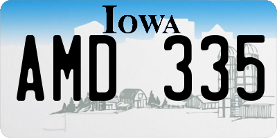 IA license plate AMD335