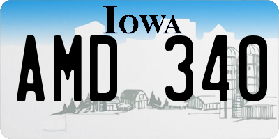 IA license plate AMD340