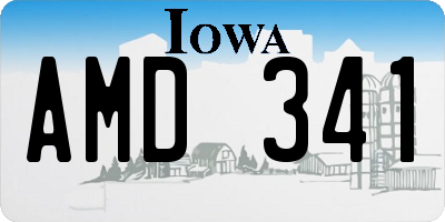 IA license plate AMD341