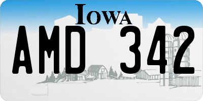 IA license plate AMD342