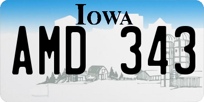 IA license plate AMD343