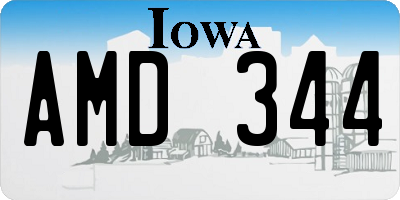 IA license plate AMD344