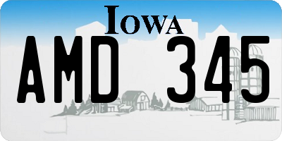 IA license plate AMD345