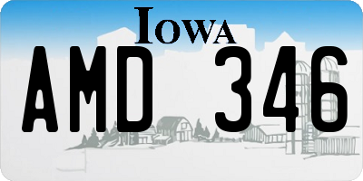 IA license plate AMD346