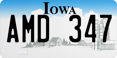 IA license plate AMD347