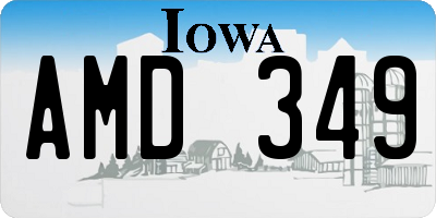 IA license plate AMD349