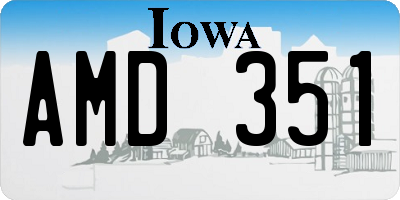 IA license plate AMD351