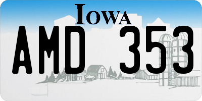 IA license plate AMD353
