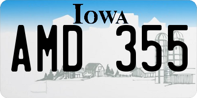 IA license plate AMD355