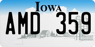 IA license plate AMD359