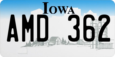 IA license plate AMD362