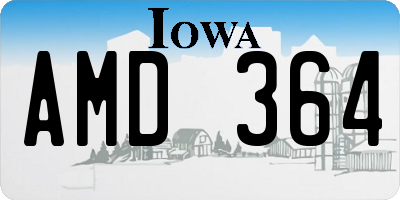 IA license plate AMD364
