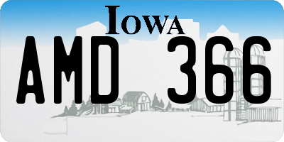 IA license plate AMD366