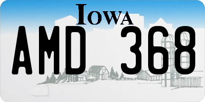 IA license plate AMD368