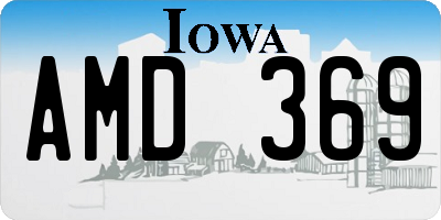 IA license plate AMD369