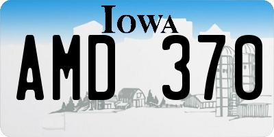 IA license plate AMD370