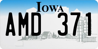 IA license plate AMD371