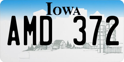 IA license plate AMD372