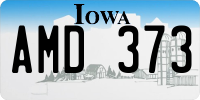 IA license plate AMD373