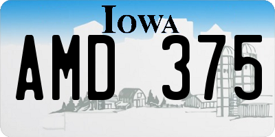 IA license plate AMD375
