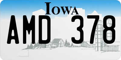 IA license plate AMD378