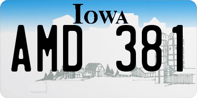 IA license plate AMD381