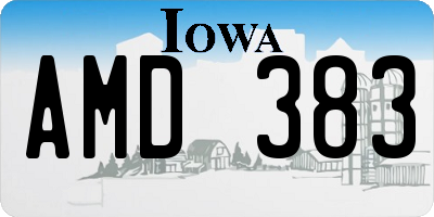IA license plate AMD383