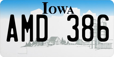 IA license plate AMD386