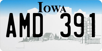 IA license plate AMD391