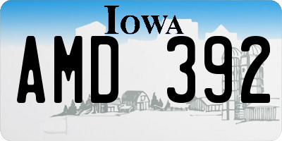 IA license plate AMD392