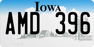 IA license plate AMD396