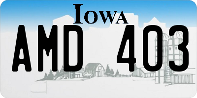 IA license plate AMD403